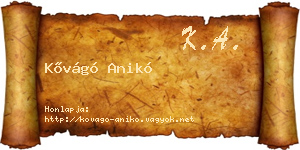Kővágó Anikó névjegykártya